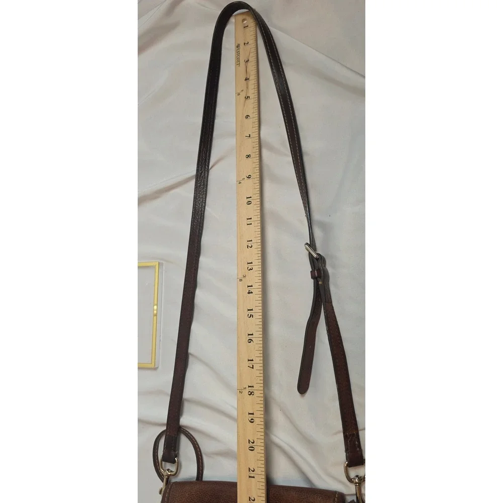 Dooney & Bourke Vintage Brown Leather Crossbody Bag Small Rustic Boho Purse